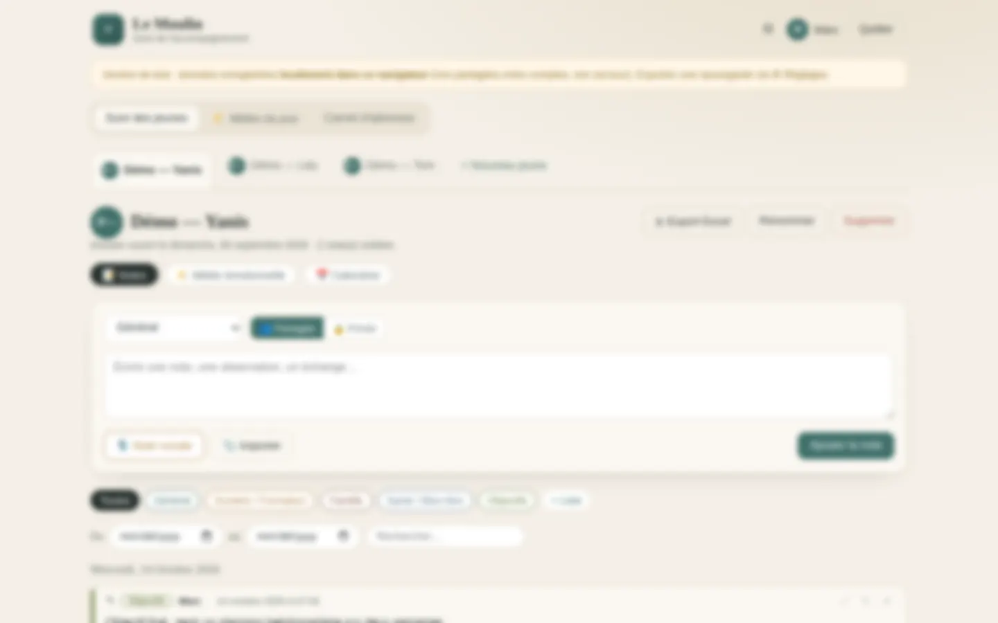 Aperçu flouté de l’application sur ordinateur